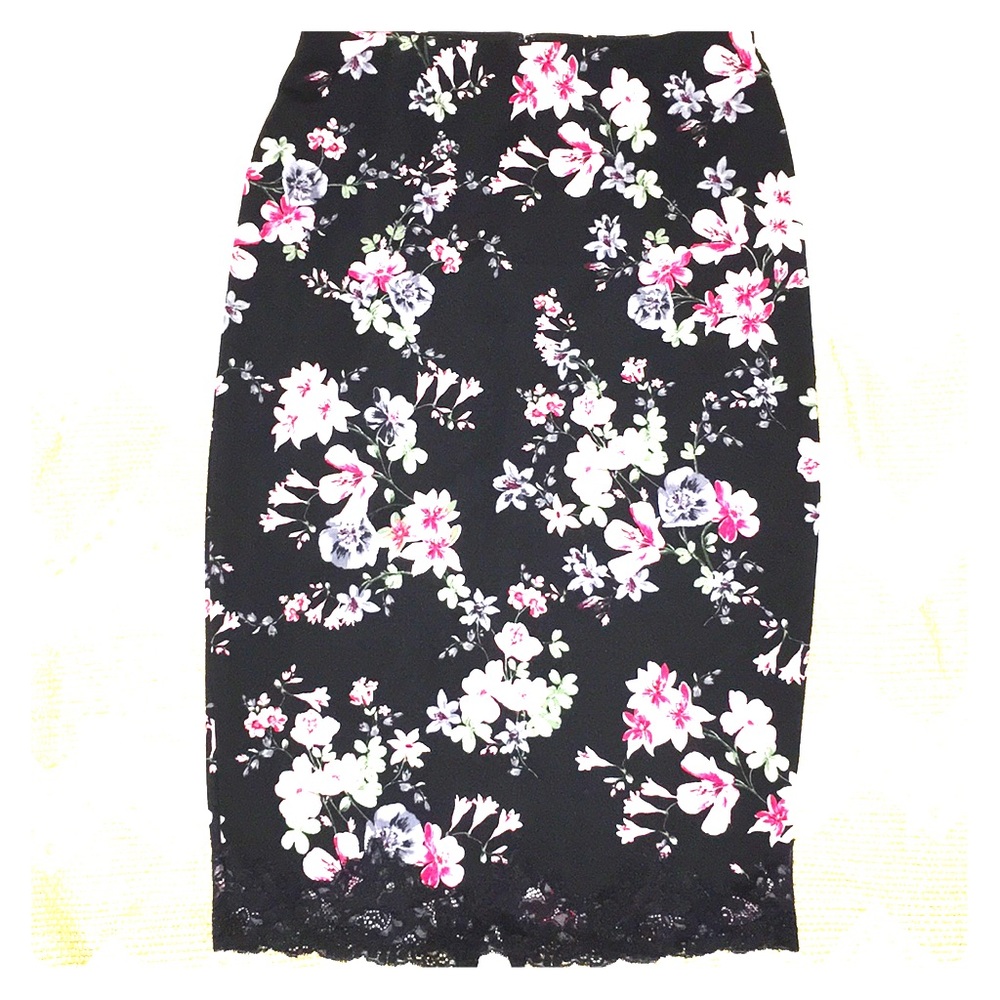 💐Express floral pencil skirt
